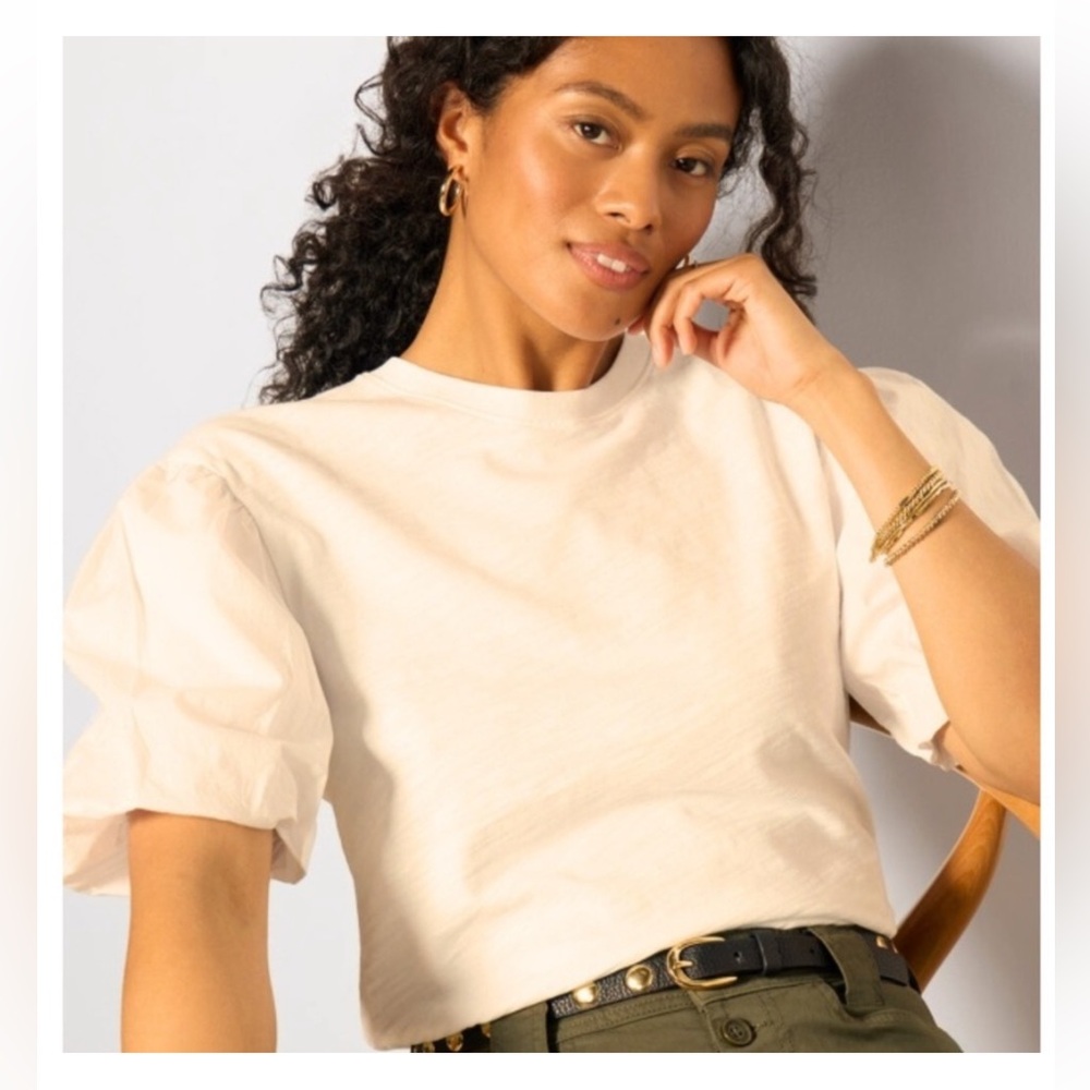 Nation LTD Ivory Puff Sleeve Tee